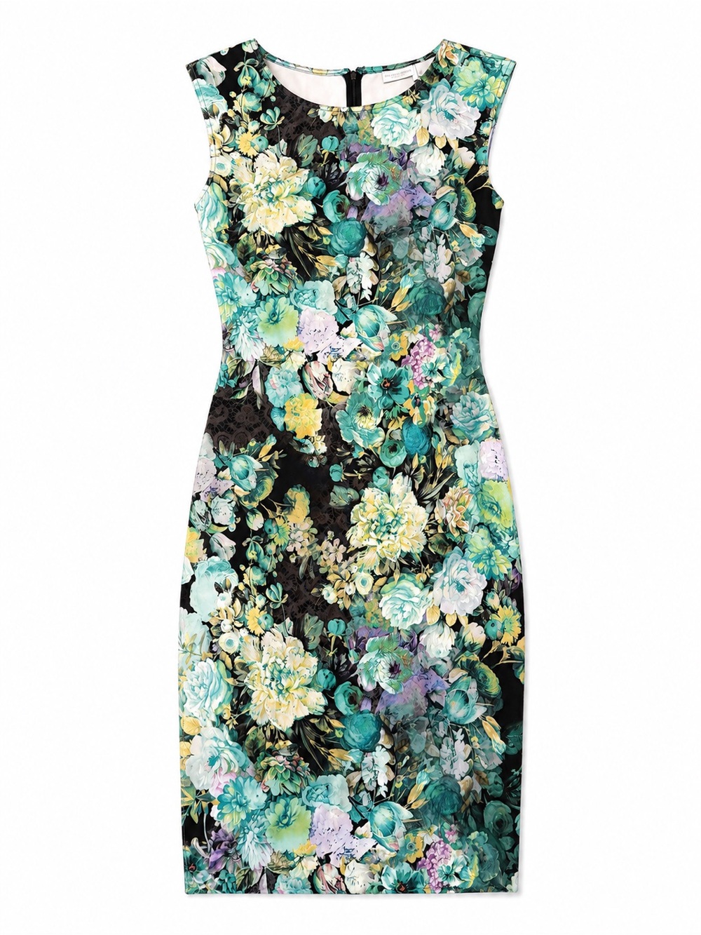 NY&Co Watercolor Floral Fitted Midi Dress XS